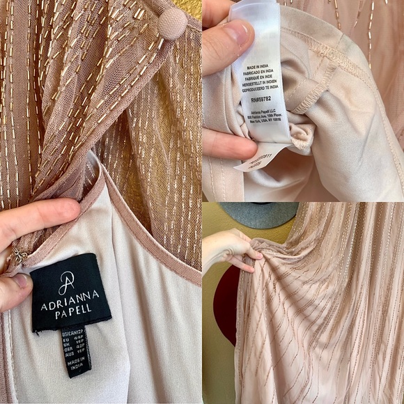 *Adrianna Papell Beaded Maxi Dress Blouson Gown* - Picture 4 of 7